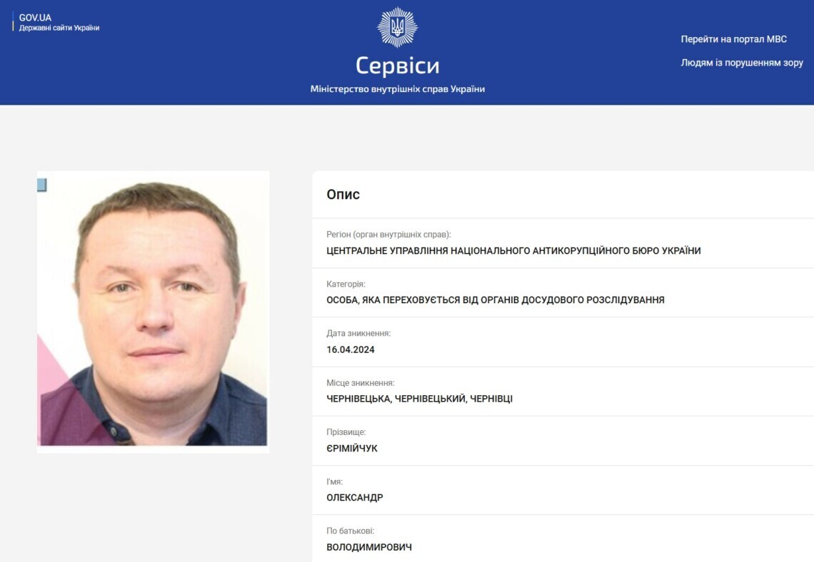 ВАКС повторно заочно взяв під варту підсанкційного бізнесмена Єрімійчука у справі про зловживання на Чернівецькій митниці