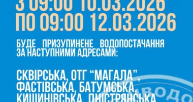 У Чернівцях дві доби води не буде на кількох вулицях