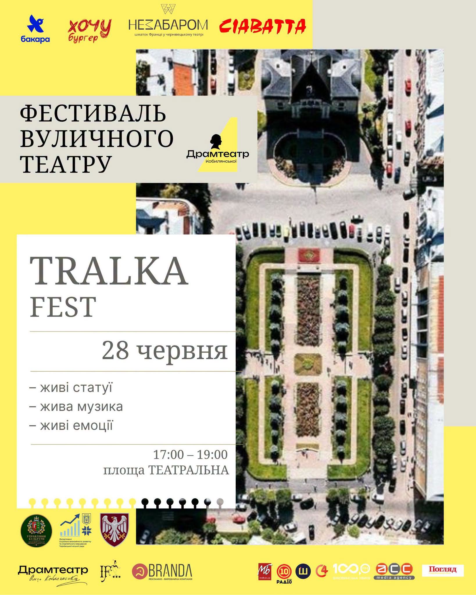 У Чернівцях відбудеться фестиваль вуличного театру «TRALKA FEST»
