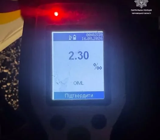 У Чернівцях 20-річний водій Mercedes сів за кермо з 2,3 проміле алкоголю