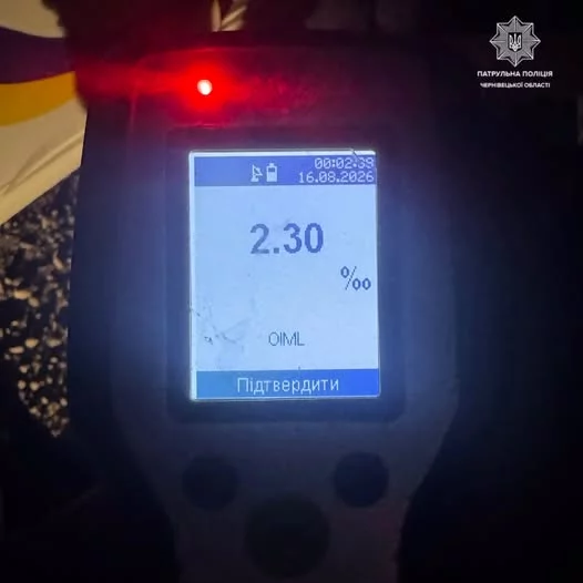 У Чернівцях 20-річний водій Mercedes сів за кермо з 2,3 проміле алкоголю