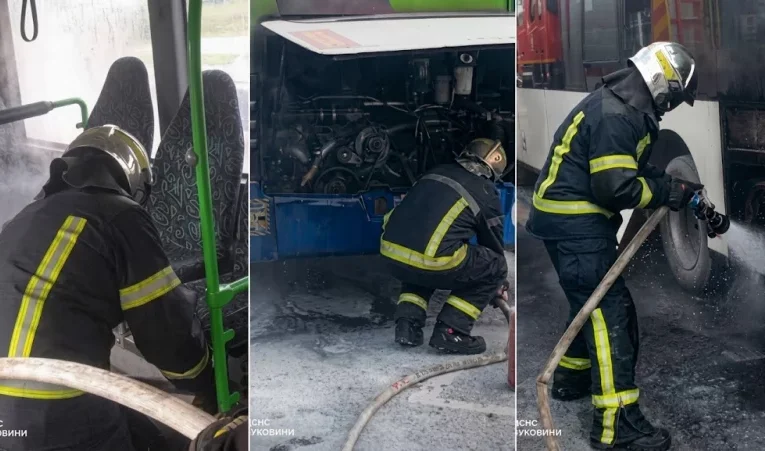 У Чернівцях під час руху загорівся маршрутний автобус