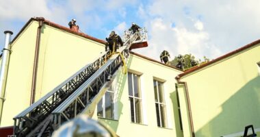 У Чернівцях пожежа пошкодила покрівлю та спортзал закладу освіти (відео)